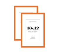 Orange Picture Frame 18x12 With 12x8 Mount for Photos - Wall Display, Landscape or Portrait, 2 Pack