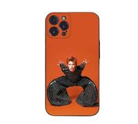 Orange Pin Stripe David Lightening Bolt Bowie Aesthetic TPU Custom Compatible With iPhone XS X XR XS 11 12 13 14 15 16 16E Pro Max Plus Mini Case Design Personalised Name Cover Silicone