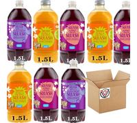 Orange & Pineapple,Summer Fruits, Apple & Blackcurrant Double Strength Squash 1.5l - Random Mixed Squash Drinks - No Added Sugar - mss (9 x Mixed Bottles)