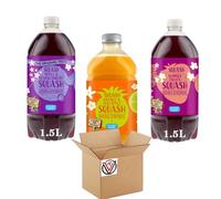 Orange & Pineapple,Summer Fruits, Apple & Blackcurrant Double Strength Squash 1.5l - Random Mixed Squash Drinks - No Added Sugar - mss (3 x Mixed Bottles)