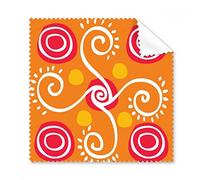 Orange Plants Mexico Totems Ancient Civilization Drawing Glasses Cloth Cleaning Cloth Gift Phone Screen Cleaner 5pcs