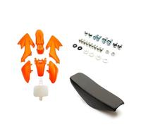 Orange Plastic Set With Fixing Bolts And Black Flat Top Seat Compatible Replacement With CRF50 Pit Bike Dirt Bike 50cc 110cc 120cc 125cc
