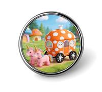 Orange Polka Dot Carriage Badges Pin, Personalized Exquisite Round Badge, 1 Inch Button Pins for Women And Men, Decorative Metal Round Brooch for Clothing, Backpacks, And Hats