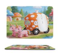 Orange Polka Dot Carriage Stitched Edge Mouse Pad