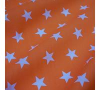 Orange Polycotton Fabric with White Stars (Per Metre)