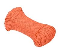 Orange Polypropylene Work Rope 3mm x 500m, Twisted All-Purpose Utility Line for Indoor Outdoor Use, Weather Resistant, Floating, 75kg Breaking Strength