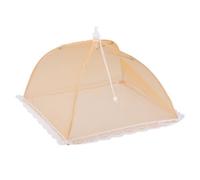 (Orange) Pop Up Food Cover Protector Mesh Net Umbrella Collapsible Cover Party BBQ Picnic