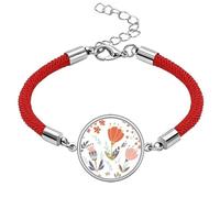 Orange Powder Flower Paint Lucky Red String Bracelet Rope Bracelet Handmade