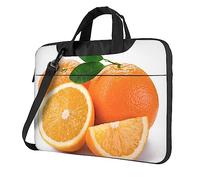 Orange Printed Laptop Bag Shoulder Messenger Bag Case Sleeve Portable Laptop Case Crossbody Briefcase, Black, 15.6 inch