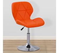 (Orange PU) Charles Jacobs Small Swivel Chair | Home Office Furniture