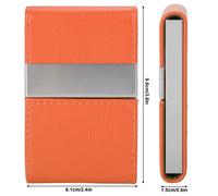 Orange PU Leather Cigarette & Card Holder with Stainless Steel Frame