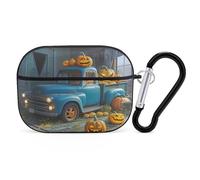 Orange Pumpkin Case Cover with Keychain Shockproof Hard Shell Protective Case for 2nd/1st Generation Case for Women Men Bluetooth Earbuds Case