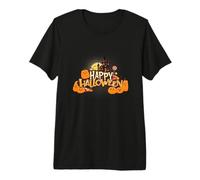 Orange Pumpkin Happy Halloween Costume Graphic Tee Premium T-Shirt