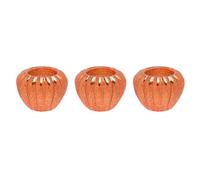Orange Pumpkin Set of 3 Glass Tealights