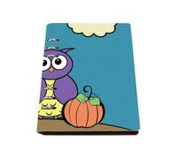 Orange Pumpkins and Purple Owl Notebook, Pu Leather A5 Notebooks, Lined Paper Work Notebook 180Pages/90Sheets, A5 Exercise Book for Dairy, Workbook for Note Taking, Study Essentials Journal Diary