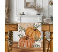 Orange Pumpkins Fall Table Runner, Autumn Thanksgiving Home Party Decor Dining Table Decorations Autumn Thanksgiving Kitchen Table Decorations 13x72 Inch CY502