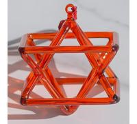 Orange Quartz Crystal Singing Pyramid Mokaba Merkaba, Perfect Chakra Healing Musical Instrument, For Healing Meditation/Yoga/Pyramid Healing And So On,9 Inch+Bag