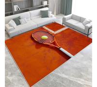 Orange Red Area Rugs Sports Court Tennis Dining Room Carpet Mat Large Small Kitchen Thick Soft Touch Short Pile Living Room Bedroom Carpet Hallway Runner Rugs 120 X 170 Cm,160 X 230 Cm