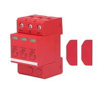 Orange Red Combiner Box Protection Device, DC1000V Voltage Arrester, 40KA SPD with Status Indicator Window, Flame Retardant PC Housing for Solar Power Systems on 35mm D (3P)