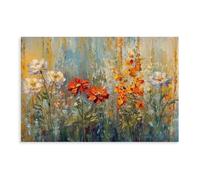 Orange-red Cream-colored Floral Poster Canvas Poster for Home Decor Gift