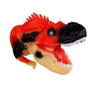 (Orange Red) Dinosaur Hand Puppet Realistic Museum Details Jurassic Play Diecast Model Decor Toys Collection