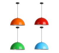 Orange Red Green Blue 4 Color Pendant Lights Macaron Color Chandeliers Light Shade Minimalist Dome Ceiling Lighting Creative Hanging Lamp for Hotel Warehouse Basement Factory Bar Office