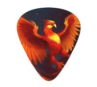 Orange Red Phoenix 12 Pack Guitar Plectrums With Storage Case, 0.46/0.71/0.96mm, Including Thin, Medium Thick Guitar Plectrums For Electric Guitars Bass Ukulele