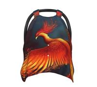 Orange Red Phoenix Baby Car Seat Canopy Cover, Multi Use Breathable Nursing Breastfeeding Covers for Mom Soft Stroller Sun Shade Newborn Shower Gift