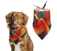 Orange Red Phoenix Dog Bandanas Adjustable Bib Party Pet Decorations Cute Dog Triangle Scarfs for Small Medium Puppy Cat Costume Accessory
