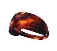 Orange Red Phoenix Elastic Exercise Headband for Women & Men