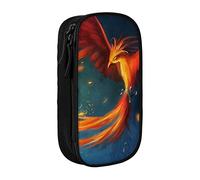 Orange Red Phoenix Pencil Case Large Capacity Pencil Pouch Pen Bag for Adults Office Work