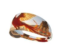 Orange Red Phoenix Print Men's and Women's Anti Sweat Headbands for Exercise, Basketball Running Fitness Anti Slip Headbands