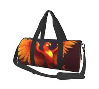 Orange Red Phoenix Round Travel Duffel Bag - Large Capacity Durable Carry-On Bag for Vacation, Gym, Short Trips