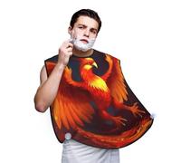 Orange Red Phoenix Shaving Bib, Men's Beard Trimmer Collector, Adjustable Neck Circumference with Suction Cups and Storage Bag, A Thoughtful Gift for Boyfriends, Fathers, and Brothers (107x73cm)