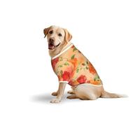 Orange & Red Roses Print Breathable Dog Tshirt for Medium Large Breed