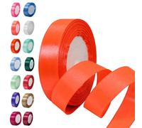 Orange Red Satin Ribbon for Gift Crafting, Double Sided Polyester 20mm X 23m(24 Yards) Gift Wrapping Ribbon Thick Ribbon for Cake Decoration, DIY Sewing Project, Party Balloon & Hair Bows Decoration