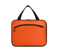 Orange Red Solid Color Pure Plain Hanging Makeup Bag for Women with Hook, Designer Accessories Makeup Cosmetic Bag for Traveler Toilet bolso de Mano para Hombre L
