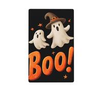Orange Retro Cartoon Ghosts Brown Witch Hat Single Toggle Blank Wall Plate Light Switch Cover Decorative 1 Gang for Kitchen Room Bathroom Size 11.4x7cm