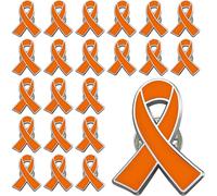 Orange Ribbon Lapel Pins Bulk Pack - Support Leukemia, Kidney Cancer, Multiple Sclerosis Awareness & Spread Hope
