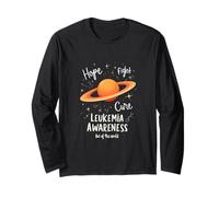 Orange Ribbon Planet Hope Fight Cure Leukemia Awareness Long Sleeve T-Shirt