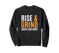 Orange Rise, Grind, Hustle, Shine Orange Graphic Sweatshirt