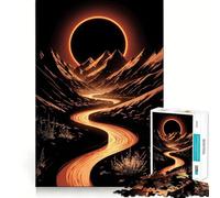 Orange River Through Mountains with Eclipse 1000 Piece Jigsaw Puzzles for Adults Jigsaw Enhance Memory Gentle Leisure Firm Cut (38x26cm)