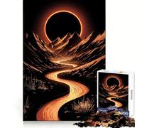 Orange River Through Mountains with Eclipse 1000 Piece Jigsaw Puzzles for Adults Jigsaw Enhance Memory Gentle Leisure Firm Cut (38x26cm)