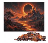 Orange River Through Mountains with Eclipse Jigsaw Puzzle, 1000 Pieces | For home use: Puzzle for Adults - quiet indoor hobby for adults alone or together.