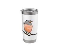 Orange Robin Bird Bird Lover Ornithologist Bird Watching Stainless Steel Insulated Tumbler
