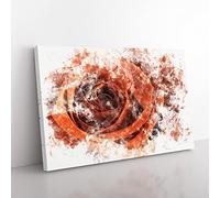 Orange Rose Watercolour Modern Canvas Wall Art Print Ready to Hang, Framed Picture for Living Room Bedroom Home Office Décor, 60x40 cm (24x16 Inch)