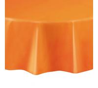 Orange Round 84" Plastic Tablecover
