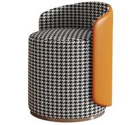 Orange Round Swivel Vanity Stool with Backrest High-Rebound Sponge Cushion Perfect for Bedroom Makeup Dressing Table Living Room Comfort and Style