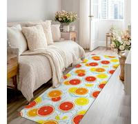 Orange Runner Rug, Summer Bright Lemon Grapefruit Summer Orange Non-Slip Aesthetic Rectangle Home Floor Carpet for Kitchen Entryway Bedside Laundry Decor 2x8 Ft