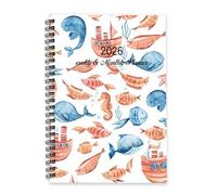 Orange Seahorses 2026 Journal Diary A5 To Do List Notebook Personal Planner Journal for Women Planner Notebook for College Student Week To View Monthly Year Diary with Dotted Line Note Page Slim